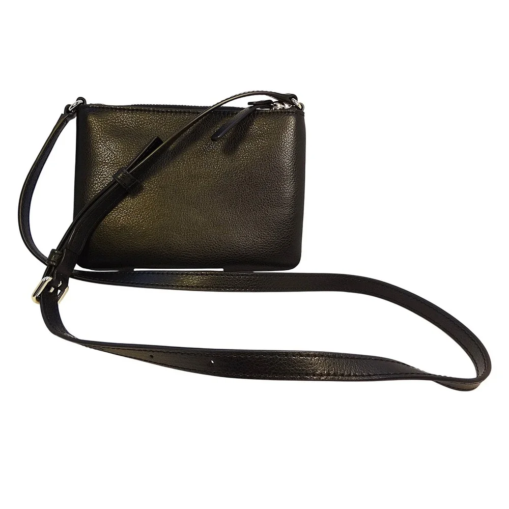 Kate Spade New York Greene Street Karlee Black‎ Leather Crossbody Bag Small Flap